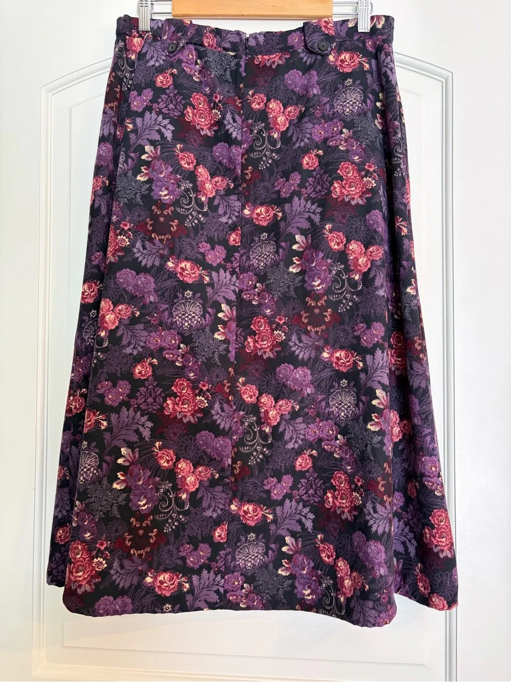 Vintage Christopher & Banks Floral A-Line Skirt in Purple and Pink Cottagecore